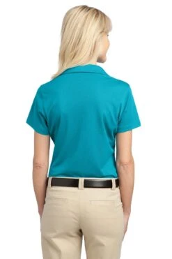 Port Authority Shirts: Women's L527 DTB Deep Teal Blue Ladies Tech Pique Polo -Wrangler Shop 4725 deeptealblue 2 l527deeptealbluemodelback 1200w