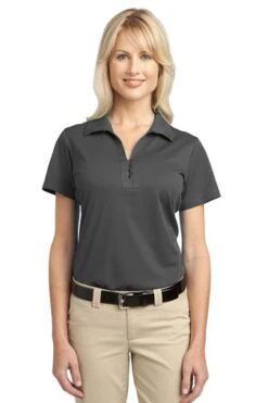 Port Authority Shirts: Women's L527 GS Grey Smoke Tech Pique Polo