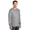 Gildan Shirt: Men's 5400 SG Sport Grey Heavy Cotton Long Sleeve -Wrangler Shop 5400 sportgrey model 3q