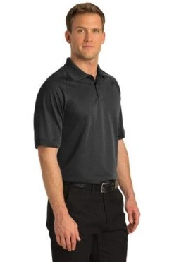 Port Authority Shirts: Men's TLK525 BLK Black Tall Dry Zone Ottoman Polo -Wrangler Shop 5622 black 4 tlk525blackmodel3q2 337w