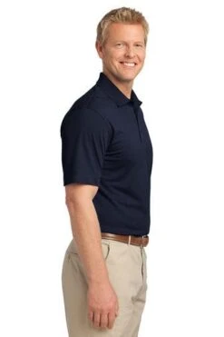 Port Authority Shirts: Men's TLK527 DNY Dark Navy Tall Tech Pique Polo -Wrangler Shop 5627 darknavy 3 tlk527darknavymodelside 337w