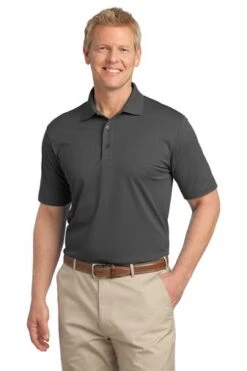 Port Authority Shirts: Men's TLK527 GS Grey Smoke Tall Tech Pique Polo