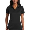 Port Authority Shirts: Women's L569 BLK Black Diamond Jacquard Ladies Polo -Wrangler Shop 6592 black 1 l569blackmodelfront2 337w