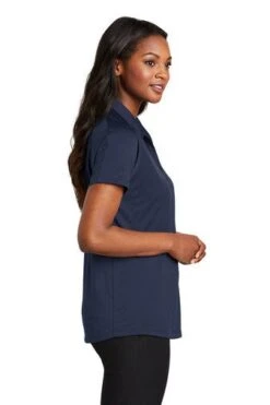 Port Authority Shirts: Women's L569 TN True Navy Diamond Jacquard Ladies Polo -Wrangler Shop 6592 truenavy 3 l569truenavymodelside2 337w