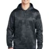 Sport-Teck Sweatshirts: Men's ST240 DSG Dark Smoke Grey Sport-Wick CamoHex Fleece Hooded Pullover -Wrangler Shop 6647 dksmkgy 1 st240dksmkgymodelfront1 337w