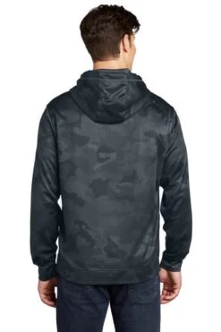 Sport-Teck Sweatshirts: Men's ST240 DSG Dark Smoke Grey Sport-Wick CamoHex Fleece Hooded Pullover -Wrangler Shop 6647 dksmkgy 2 st240dksmkgymodelback1 337w