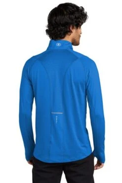 Ogio Shirts: Men's OE335 EBLU Electric Blue Endurance Nexus 1/4-Zip Pullover -Wrangler Shop 6671 elecblue 2 oe335elecbluemodelback2 337w