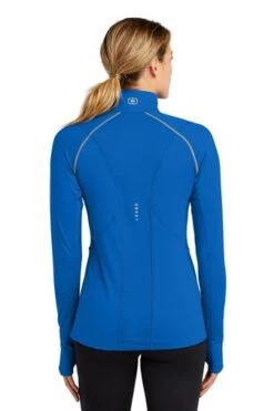 Ogio Shirts: Women's LOE335 EBL Electric Blue Nexus 1/4-Zip Pullover -Wrangler Shop 6672 elecblue 2 loe335elecbluemodelback4 337w