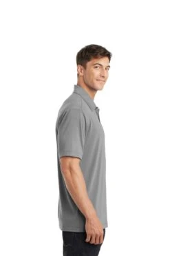 Port Authority Shirts: Men's K568 FG Frost Grey Cotton Touch Performance Polo -Wrangler Shop 6673 frostgrey 3 k568frostgreymodelside 1200w