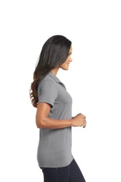 Port Authority Shirts: Women's L568 FG Frost Grey Ladies Cotton Touch Performance Polo -Wrangler Shop 6674 frostgrey 3 l568frostgreymodelside 1200w