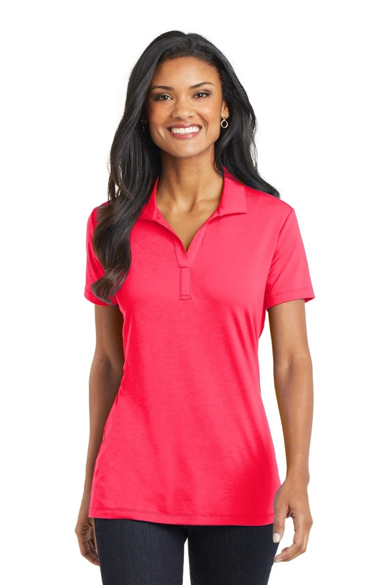 Port Authority Shirts: Women's L568 HC Hot Coral Ladies Cotton Touch Performance Polo 3 Port Authority Shirts: Women's L568 HC Hot Coral Ladies Cotton Touch Performance Polo
