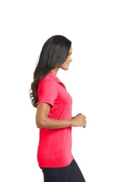 Port Authority Shirts: Women's L568 HC Hot Coral Ladies Cotton Touch Performance Polo 6 Port Authority Shirts: Women's L568 HC Hot Coral Ladies Cotton Touch Performance Polo -Wrangler Shop 6674 hotcoral 3 l568hotcoralmodelside 1200w