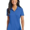 Port Authority Shirts: Women's L568 SB Strong Blue Ladies Cotton Touch Performance Polo -Wrangler Shop 6674 strongblue 1 l568strongbluemodelfront 1200w