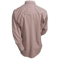 Wrangler Shirts: Men's Tan 75742 TN Sport Western Dobby Stripe Long Sleeve Shirt -Wrangler Shop 75742tn 3