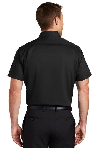 Port Authority Shirts: Men's S664 BLK Black Button Down Short Sleeve SuperPro Twill Shirt 6 Port Authority Shirts: Men's S664 BLK Black Button Down Short Sleeve SuperPro Twill Shirt - Image 4