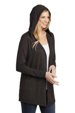 District Cardigans: Women's DT156 BKFST Black Forest Perfect Tri Hooded Cardigan -Wrangler Shop 9206 blackfrost 4 dt156blackfrostmodelhood 337w