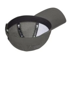New Era Hats: Men's NE406 GA Graphite Perforated Performance Cap -Wrangler Shop 9489 graphite 4 ne406graphiteflatinside 337w