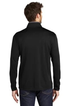 Port Authority Shirts: Men's K584 BSTG Black Steel Grey Silk Touch Performance 1/4-Zip Shirt -Wrangler Shop 9771 blacksteelgy 2 k584blacksteelgymodelback 337w