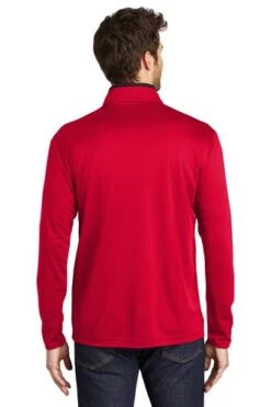 Port Authority Shirts: Men's K584 RDBK Red Black Silk Touch Performance 1/4-Zip Shirt -Wrangler Shop 9771 redblack 2 k584redblackmodelback 337w