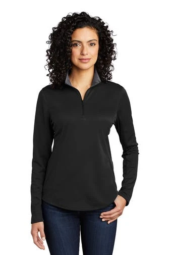 Port Authority Shirts: Women's LK584 BKSG Black Steel Grey Silk Touch Performance 1/4-Zip Shirt 3 Port Authority Shirts: Women's LK584 BKSG Black Steel Grey Silk Touch Performance 1/4-Zip Shirt