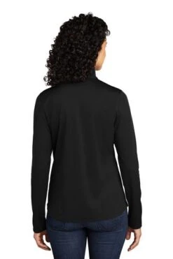 Port Authority Shirts: Women's LK584 BKSG Black Steel Grey Silk Touch Performance 1/4-Zip Shirt 9 Port Authority Shirts: Women's LK584 BKSG Black Steel Grey Silk Touch Performance 1/4-Zip Shirt -Wrangler Shop 9772 blacksteelgy 2 lk584blacksteelgymodelback 337w