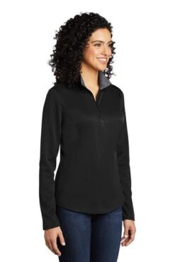 Port Authority Shirts: Women's LK584 BKSG Black Steel Grey Silk Touch Performance 1/4-Zip Shirt 7 Port Authority Shirts: Women's LK584 BKSG Black Steel Grey Silk Touch Performance 1/4-Zip Shirt -Wrangler Shop 9772 blacksteelgy 4 lk584blacksteelgymodel3q 337w