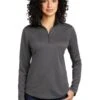 Port Authority Shirts: Women's LK584 SGBK Steel Grey Black Silk Touch Performance 1/4-Zip Shirt 1 Port Authority Shirts: Women's LK584 SGBK Steel Grey Black Silk Touch Performance 1/4-Zip Shirt -Wrangler Shop 9772 steelgreyblk 1 lk584steelgreyblkmodelfront 337w
