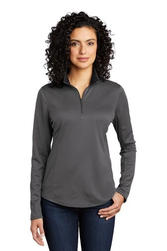 Port Authority Shirts: Women's LK584 SGBK Steel Grey Black Silk Touch Performance 1/4-Zip Shirt 3 Port Authority Shirts: Women's LK584 SGBK Steel Grey Black Silk Touch Performance 1/4-Zip Shirt