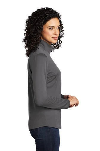 Port Authority Shirts: Women's LK584 SGBK Steel Grey Black Silk Touch Performance 1/4-Zip Shirt 5 Port Authority Shirts: Women's LK584 SGBK Steel Grey Black Silk Touch Performance 1/4-Zip Shirt - Image 3