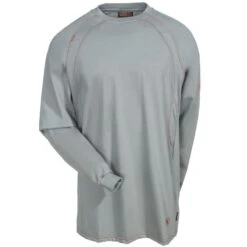 Ariat Shirts: Men's 10012258 Flame-Resistant Long-Sleeve Silver Fox Crew Shirt -Wrangler Shop ariat fr 10012258 f 01