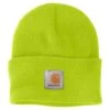 Carhartt Hats: Lime Green High Visibility Watch Hat A18 BLM -Wrangler Shop brite lime carhartt winter hats a18 blm 64 1000