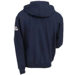 Bulwark Sweatshirts: Men's SEH4 NV Navy Flame-Resistant Hooded Zip-Up Sweatshirt -Wrangler Shop bulwark seh4nv2 b 01