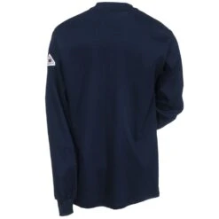 Bulwark Shirts: Men's Flame-Resistant SEL2 NV Navy Henley Work Shirt -Wrangler Shop bulwark sel2 nv5 b 01