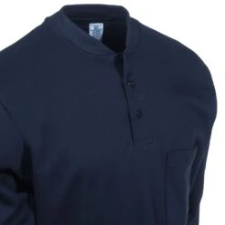 Bulwark Shirts: Men's Flame-Resistant SEL2 NV Navy Henley Work Shirt