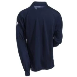Bulwark Shirts: Men's SMP2 NV Navy Flame-Resistant Long Sleeve Polo Shirt -Wrangler Shop bulwark smp2nv3 b 01