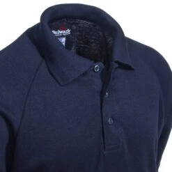 Bulwark Shirts: Men's SMP2 NV Navy Flame-Resistant Long Sleeve Polo Shirt
