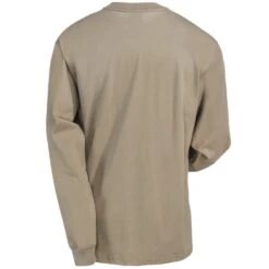 Carhartt Force Shirts: Men's 100235 250 Khaki Flame-Resistant Force Cotton Long-Sleeve T-Shirt -Wrangler Shop carhartt 100235 250 b 01