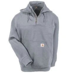 Carhartt Sweatshirts: Men's Heather Grey 100617 034 Rain Defender Hooded Sweatshirt 10 Carhartt Sweatshirts: Men's Heather Grey 100617 034 Rain Defender Hooded Sweatshirt -Wrangler Shop carhartt 100617 472 htr f 01