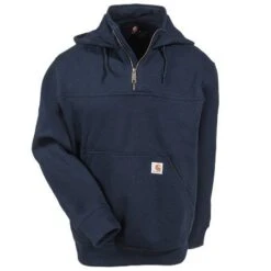 Carhartt Sweatshirts: Men's 100617 472 Rain Defender Paxton Hooded Sweatshirt -Wrangler Shop carhartt 100617 472 nvy f 01