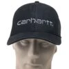 Carhartt Caps: Men's 101195 001 Black Cotton Canvas Mesh Back Dunmore Baseball Cap -Wrangler Shop carhartt 101195 001 f 01