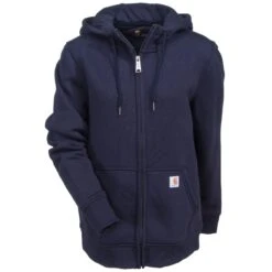 Carhartt Sweatshirts: Women's Heavyweight Clarksburg Navy 102788 412 Full-Zip Hoodie -Wrangler Shop carhartt 102788 412 f 01