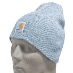 Carhartt Hats: Heather Grey A205 HGY Acrylic Beanie Winter Work Hat -Wrangler Shop carhartt a205 hgy p 01
