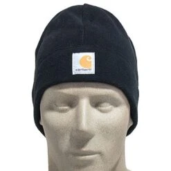 Carhartt Hats: Black Polyester Fleece Hat A207 BLK -Wrangler Shop carhartt a207 blk f 01