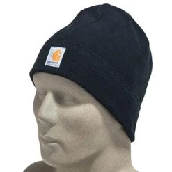 Carhartt Hats: Black Polyester Fleece Hat A207 BLK -Wrangler Shop carhartt a207 blk p 01