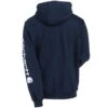 Carhartt Sweatshirts: Men's K288 472 New Navy Blue Midweight Hooded Logo Sweatshirt -Wrangler Shop carhartt k288472 b 01
