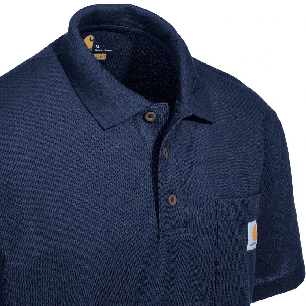 Carhartt Shirts: Men's K570 NVY Blue Contractor’s Work Pocket Polo Shirt 3 Carhartt Shirts: Men's K570 NVY Blue Contractor’s Work Pocket Polo Shirt