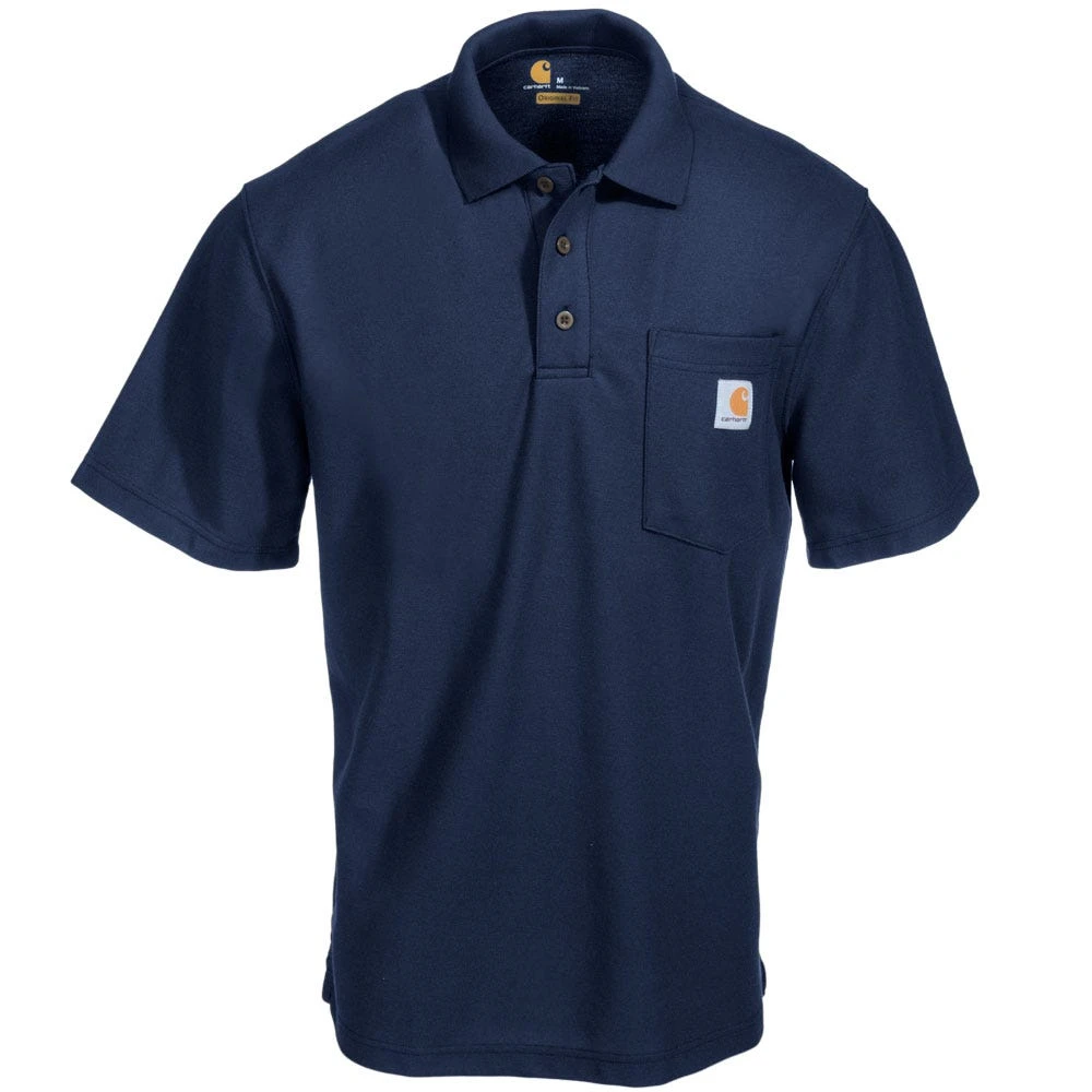 Carhartt Shirts: Men's K570 NVY Blue Contractor’s Work Pocket Polo Shirt 4 Carhartt Shirts: Men's K570 NVY Blue Contractor’s Work Pocket Polo Shirt - Image 2
