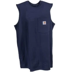 Carhartt Shirts: Men's Navy 100374 412 Workwear Pocket Sleeveless T-Shirt 7 Carhartt Shirts: Men's Navy 100374 412 Workwear Pocket Sleeveless T-Shirt -Wrangler Shop carhartt 100374 412 1