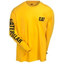 Caterpillar Shirts: Men's 1510034 555 Yellow Trademark Banner Long-Sleeve Tee Shirt 7 Caterpillar Shirts: Men's 1510034 555 Yellow Trademark Banner Long-Sleeve Tee Shirt -Wrangler Shop cat 1510034 yellow f 01
