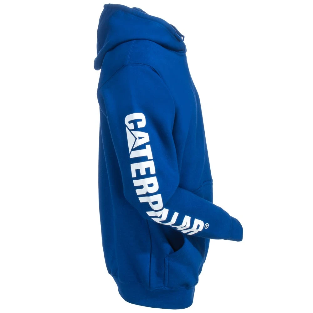 CAT Apparel Sweatshirts: Men's 1910709 95B Bright Blue Trademark Banner Hooded Sweatshirt 7 CAT Apparel Sweatshirts: Men's 1910709 95B Bright Blue Trademark Banner Hooded Sweatshirt - Image 5